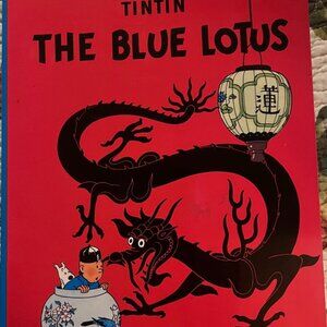 VINTAGE 1984 EDITION TINTIN THE BLUE LOTUS By Herge SOFTCOVER